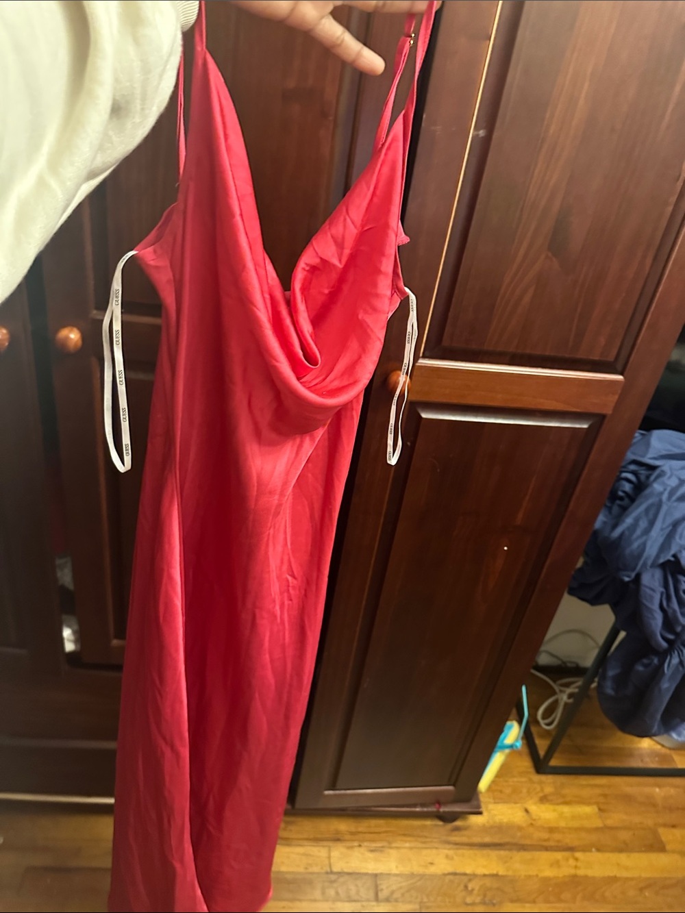 Guess Hot Pink Cowl Neck Slip Dress